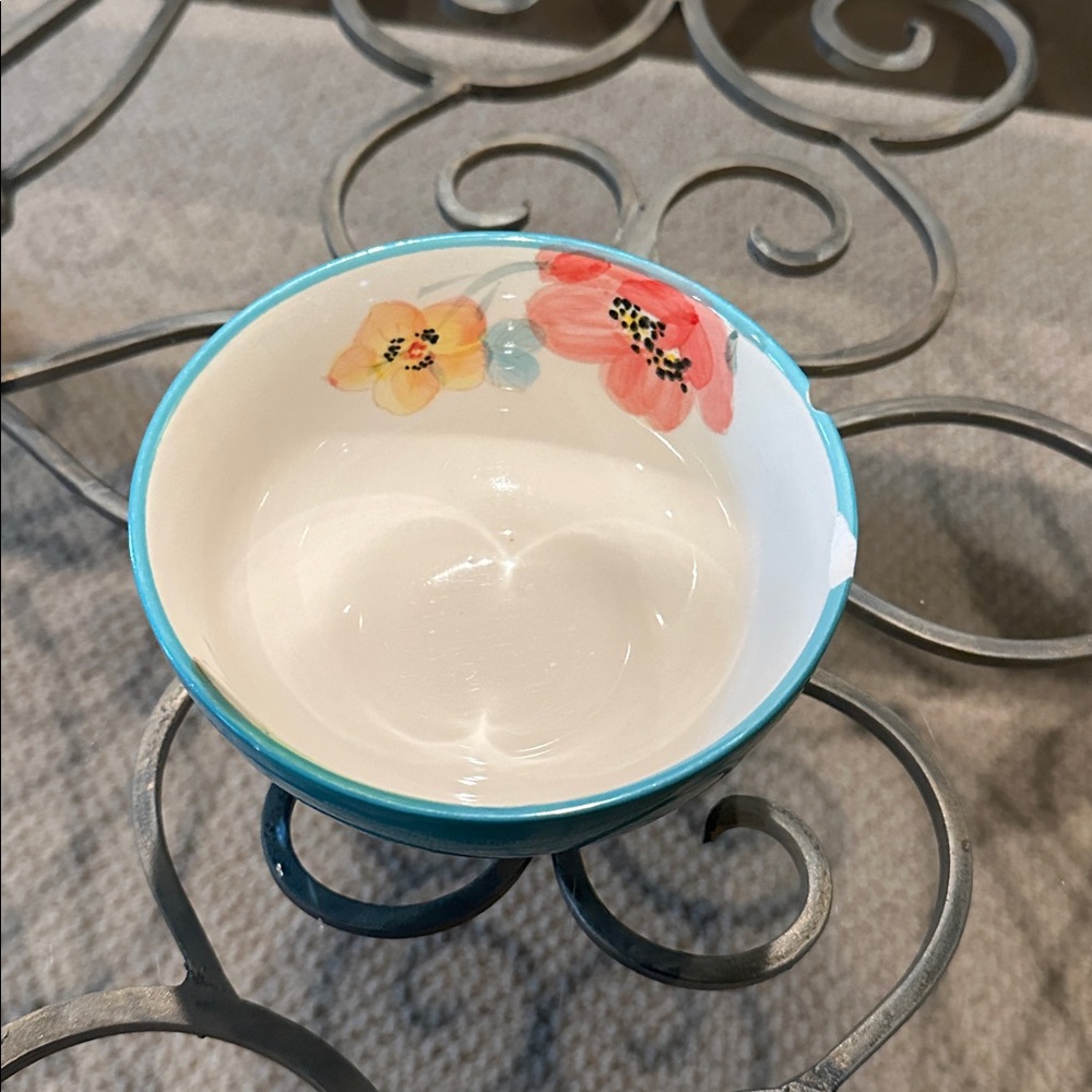 The Pioneer Woman Floral Ceramic Bowl with Blue Rim